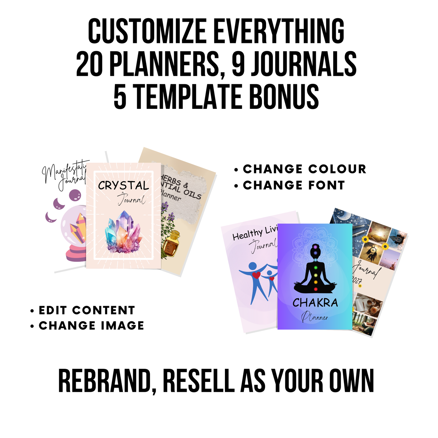 DONE-FOR-YOU Planner & Journal BUNDLE with PLR/Resell License