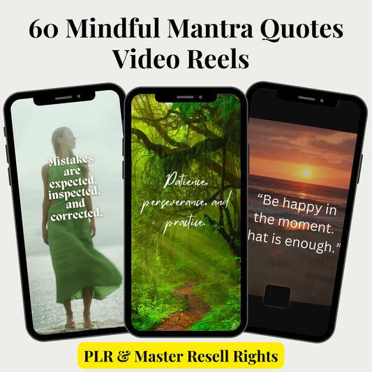 Mindful Motivational Mantra Quotes Reels, Clips Videos Instagram, TikTok, Canva template PLR Master Resell Rights, Digital Marketing Video