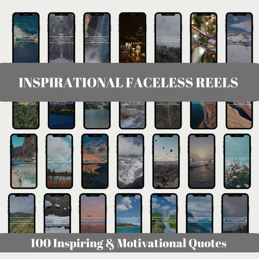 100 Inspirational Faceless Instagram Video Reels Bundle TikTok PLR | Master Resell Rights Done For You Content