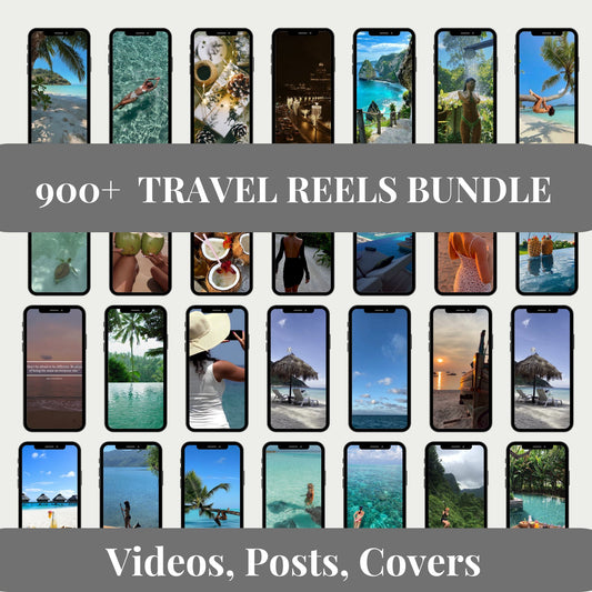 900 Faceless Travel Video Reels Bundle Vacation Videos, TikTok PLR | MRR Master Resell Rights Done For You Content