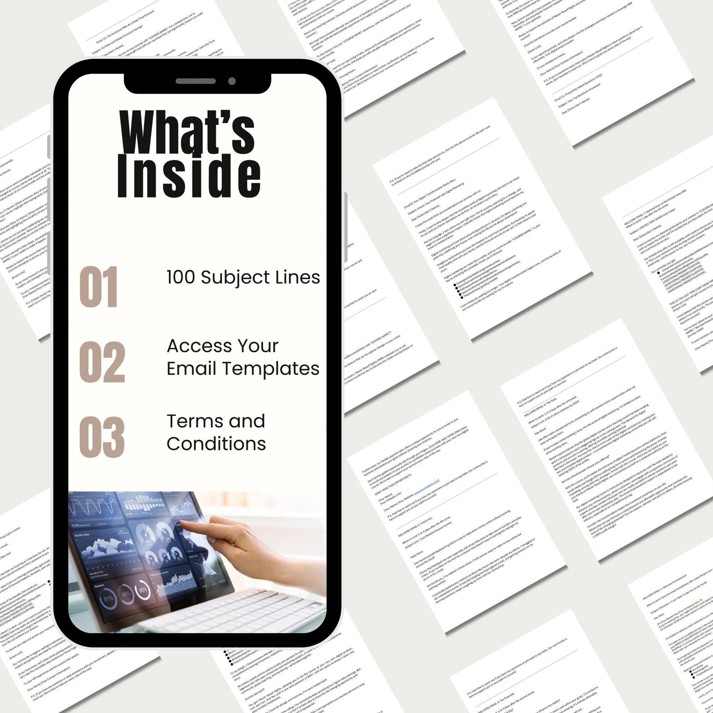 PLR 90 email templates, done for you template, ready to use, email marketing, done for you PLR, email prompts, Bonus: Canva Template Guide