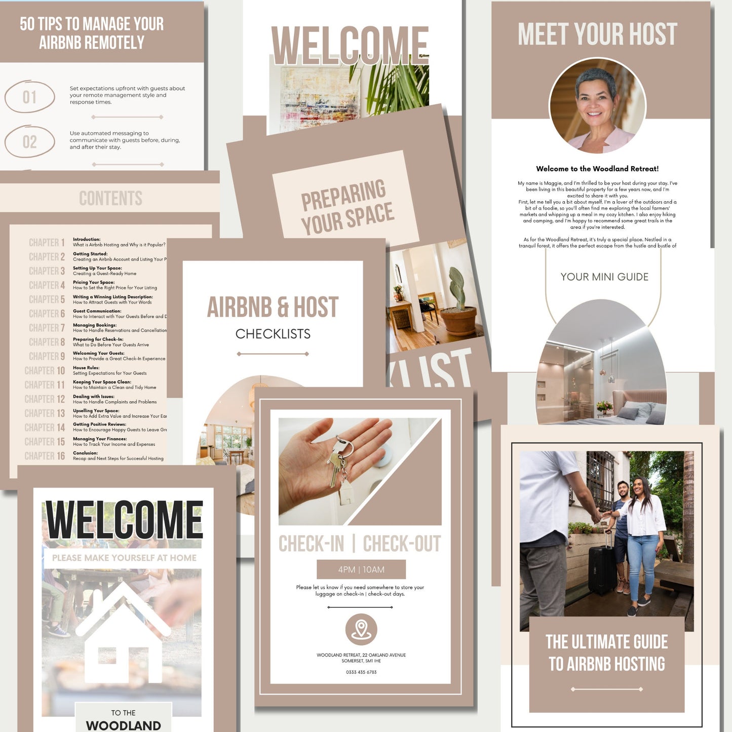 PLR Airbnb Hosting Bundle Done For You Template, Welcome Book Airbnb, Editable Airbnb Signs, Cleaning Checklists, Airbnb Printable