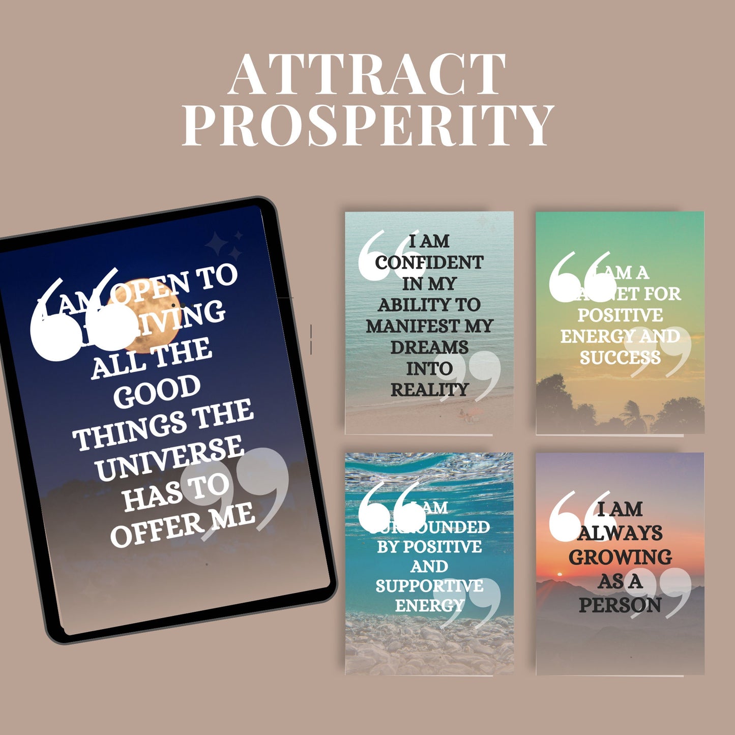 100 Money & Abundance Affirmation Printable Editable Cards, Wealth and abundance card, manifestation cards, law of attraction cards
