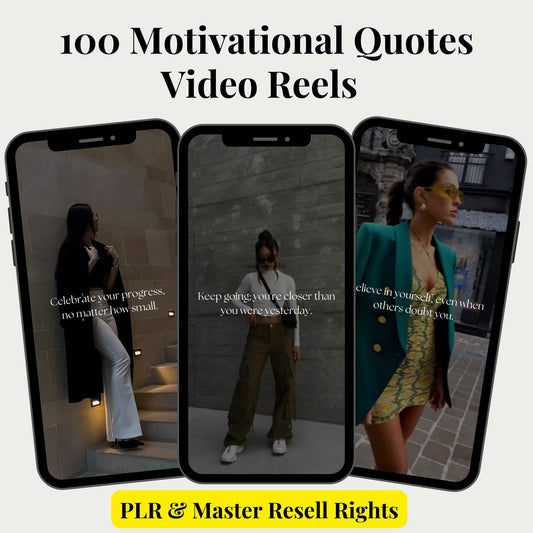 100 Motivational Quotes Faceless Women Reels, Videos Instagram, TikTok, Canva template PLR Master Resell Rights, Digital Marketing Video