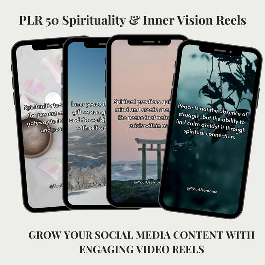 50 Spirituality And Peace Videos/Reels,  TikTok PLR | MRR Master Resell Rights, law of attraction, awakening