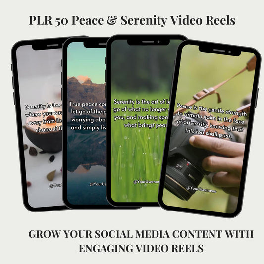 50 Peace And Serenity Vision Videos/Reels,  TikTok PLR | MRR Master Resell Rights, law of attraction, awakening, inspiration, tranquility