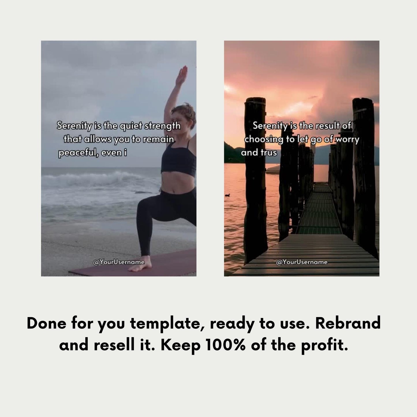 50 Peace And Serenity Vision Videos/Reels, TikTok PLR | MRR Master Resell Rights, law of attraction, awakening, inspiration, tranquility