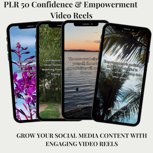 PLR  50 Confidence & Empowerment Video Reels  TikTok PLR | MRR Master Resell Rights, mindfulness, mindset, personal growth