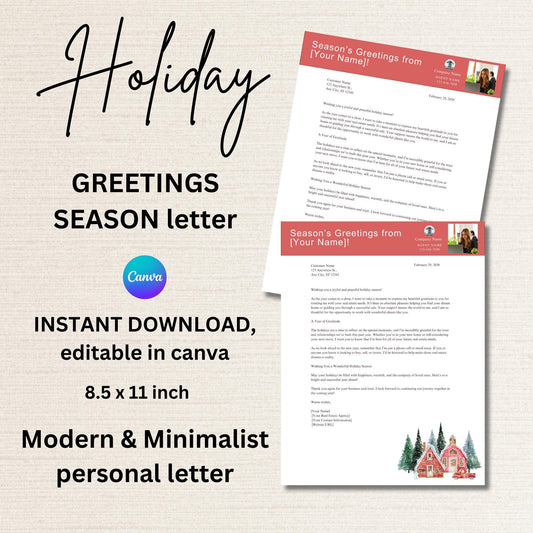 Real Estate Holiday Greetings Farming Marketing Letter, minimalist layout, personal style farming Seasonal, Thank You Letter for agents