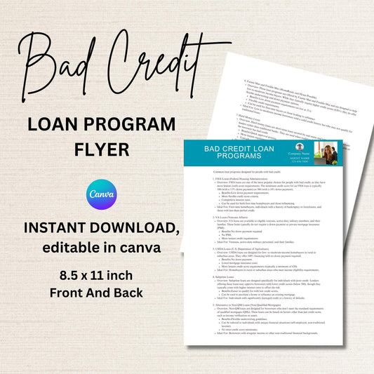 List Of Bad Credit Loan Programs Template For Mortgage Brokers, Mortgage solutions for low credit scores, Credit repair