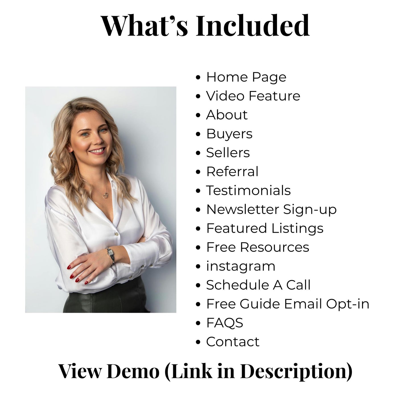 Real Estate Canva Website Template With Video Features, Open House Landing Page, Lead Magnet, Modern Canva Website Template, Instagram,