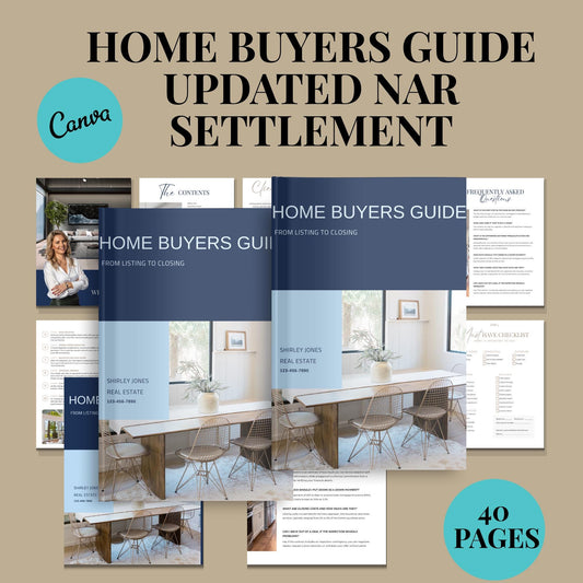 Home Buyers Guide Template, Home Buyers Process, Updated NAR Settlement, Realtor Buyers Guide, Real Estate Agent Marketing