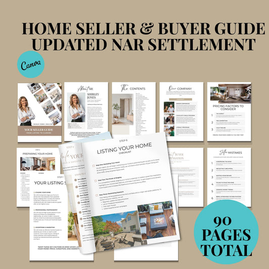 Home Buyer And Seller Guide Template Updated With Nar Settlement, Real Estate Marketing, Home Seller Process, Listing Presentation