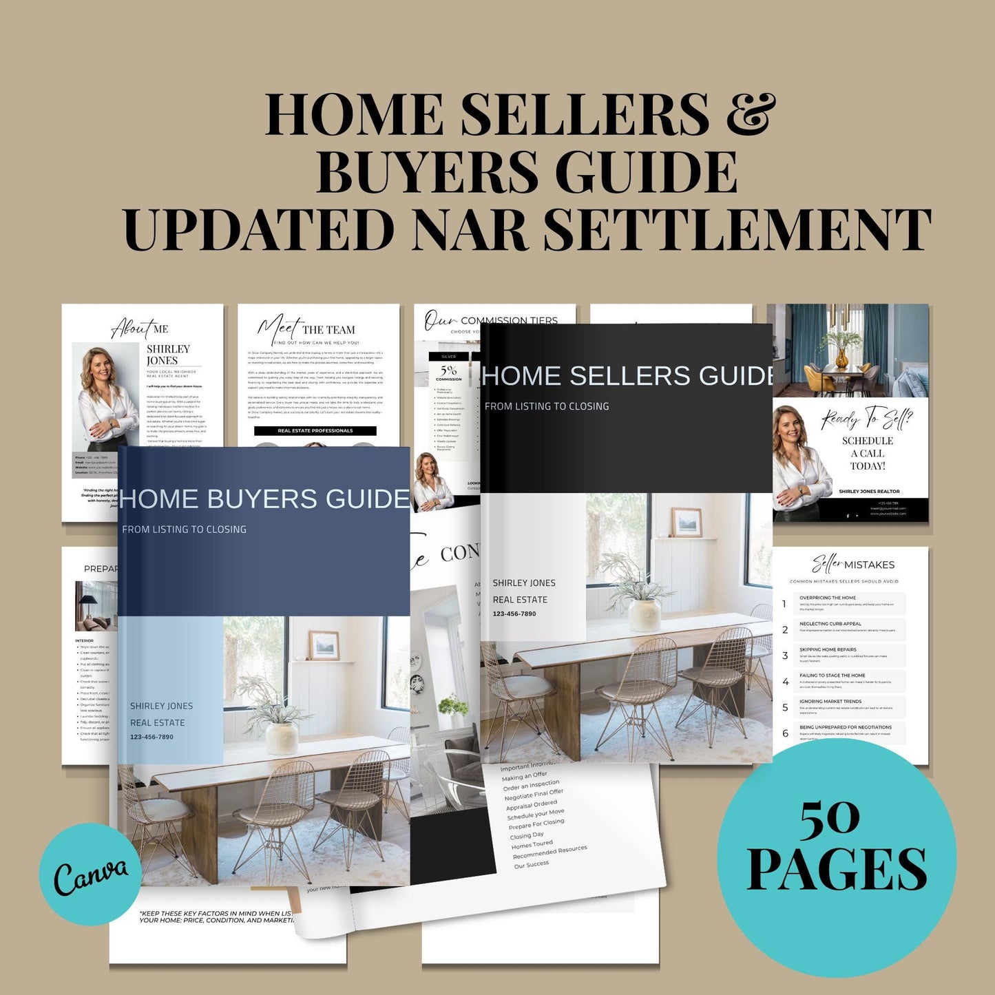 Buyer And Seller Home Guide Template Updated With Nar Settlement, Real Estate Marketing, Home Seller Buyer Process, Listing Presentation