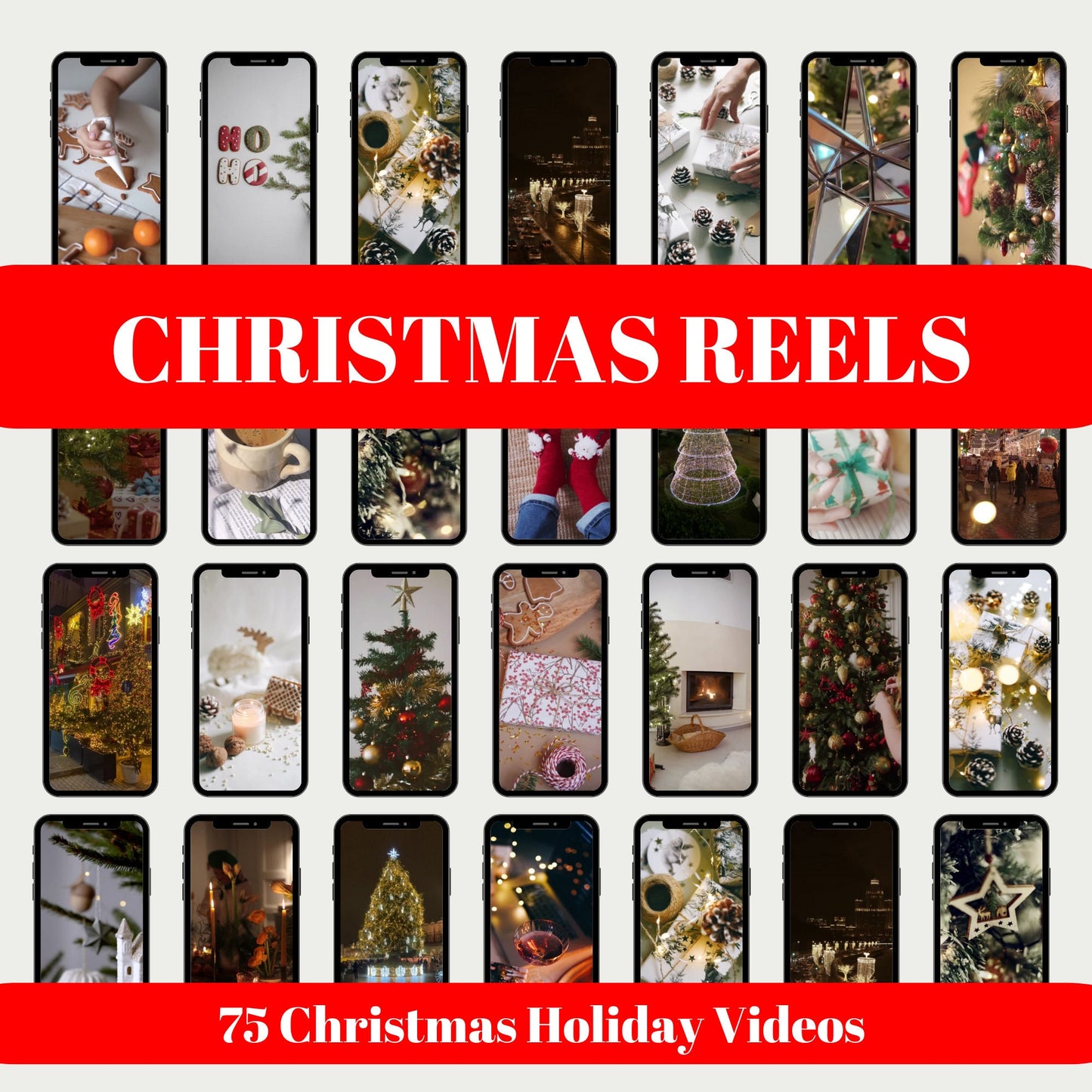 Christmas Holiday PLR Bundle, Reels, Seasonal Videos & Content for Instagram, TikTok | Master Resell Rights Included