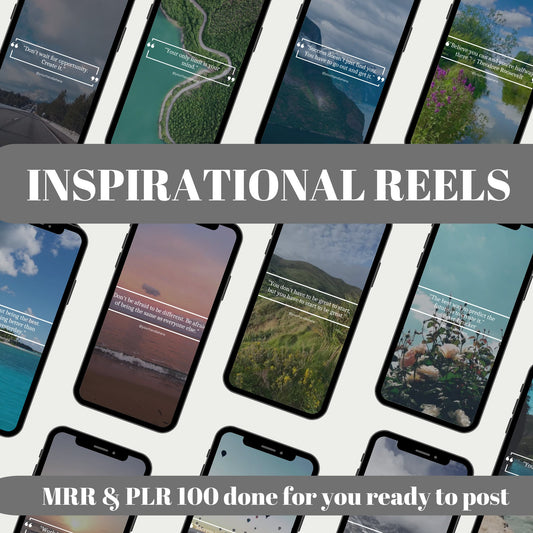 100 Inspirational Faceless Instagram Video Reels Bundle TikTok PLR | Master Resell Rights Done For You Content