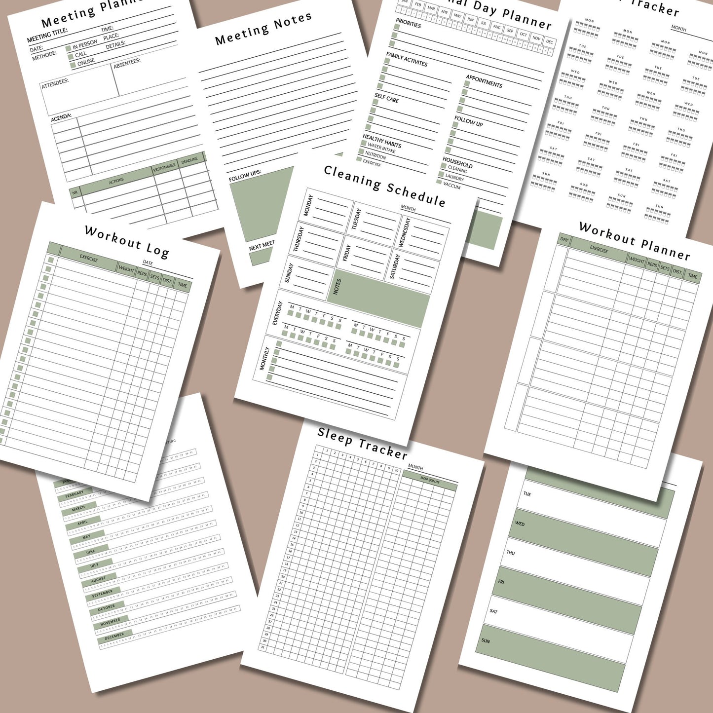 PLR Work From Home Planner, Organize your personal and work life, easy to customize, done for you templates, plan and navigate your workdays