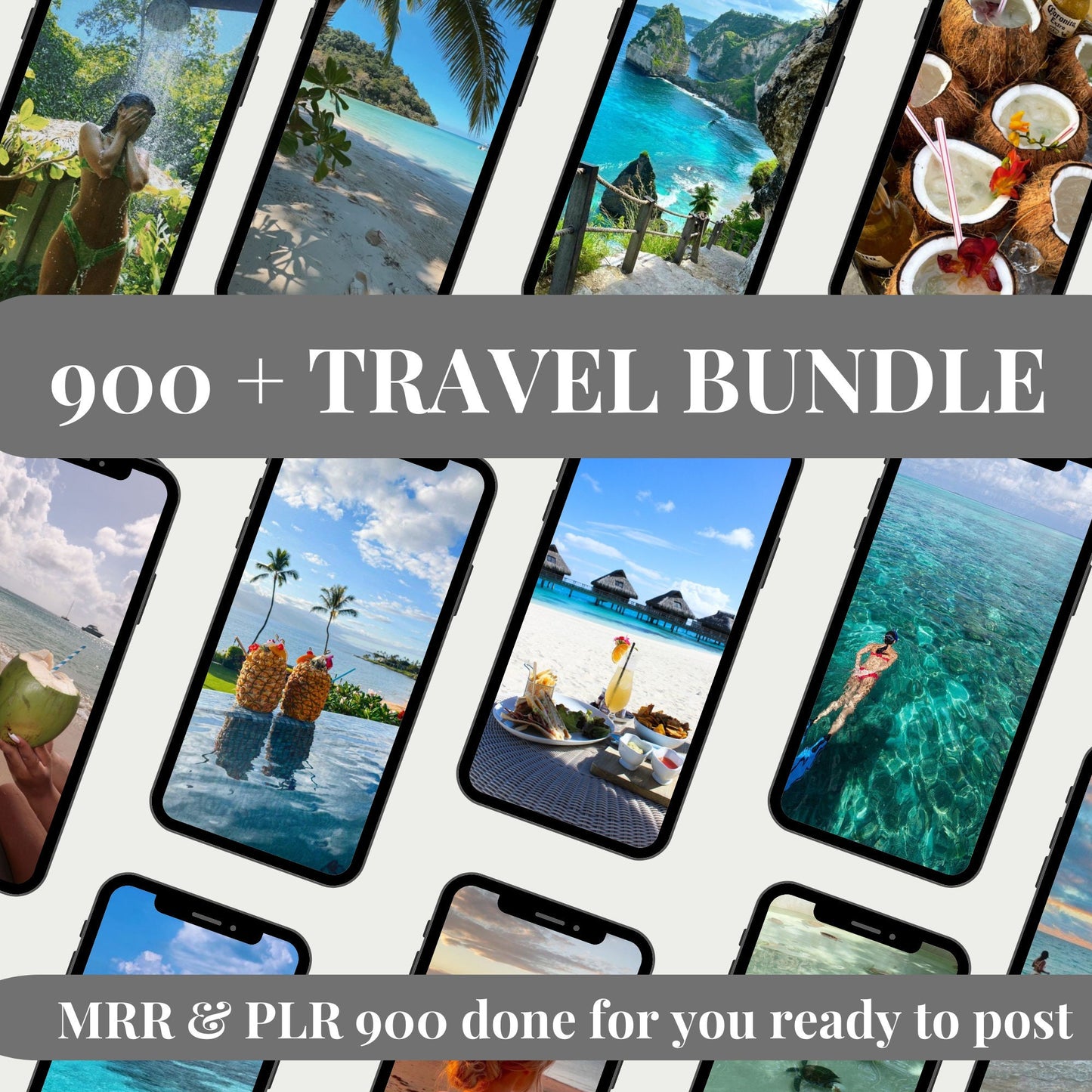 900 Faceless Travel Video Reels Bundle Vacation Videos, TikTok PLR | MRR Master Resell Rights Done For You Content