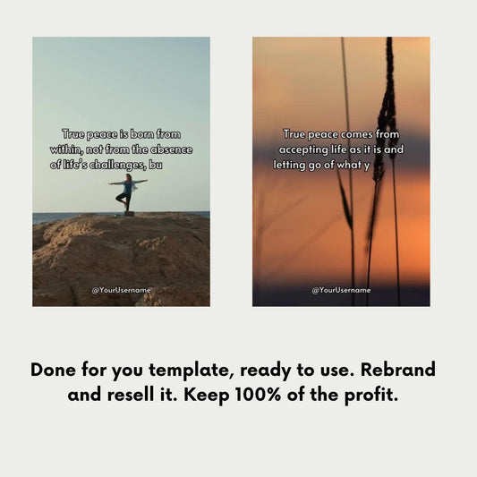 50 Peace And Serenity Vision Videos/Reels,  TikTok PLR | MRR Master Resell Rights, law of attraction, awakening, inspiration, tranquility
