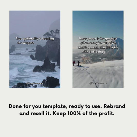 50 Spirituality And Peace Videos/Reels,  TikTok PLR | MRR Master Resell Rights, law of attraction, awakening