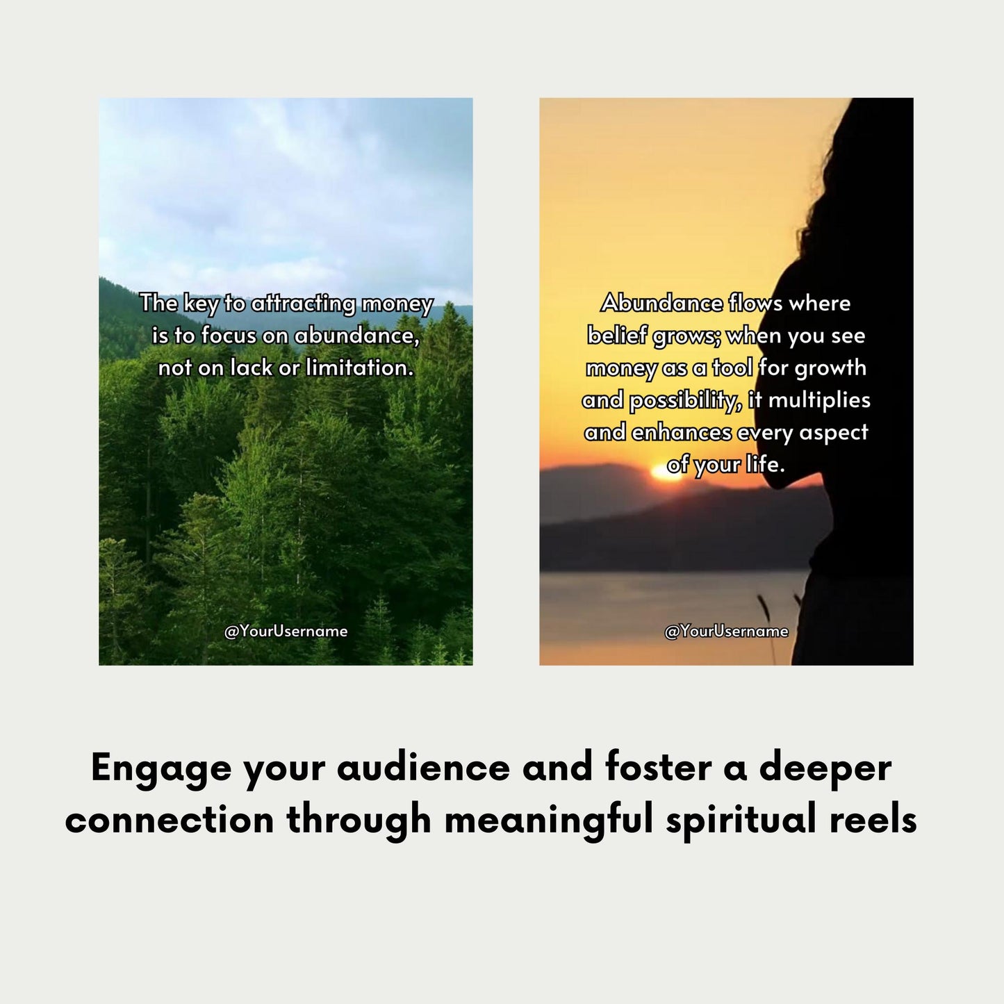 PLR 50 Self Money and Abundance Video Reels TikTok PLR | MRR Master Resell Rights, gratitude, manifest, wealth, prosperity, energy, success