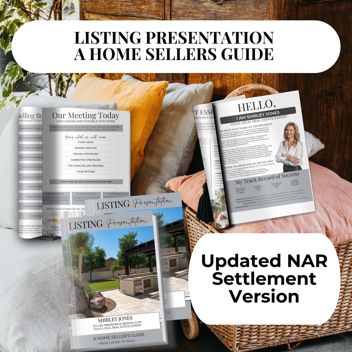 Open House Listing Presentation 43 Pages Template, NAR Settlement Real Estate Agent, Real Estate Canva Template, Listing Brochure,