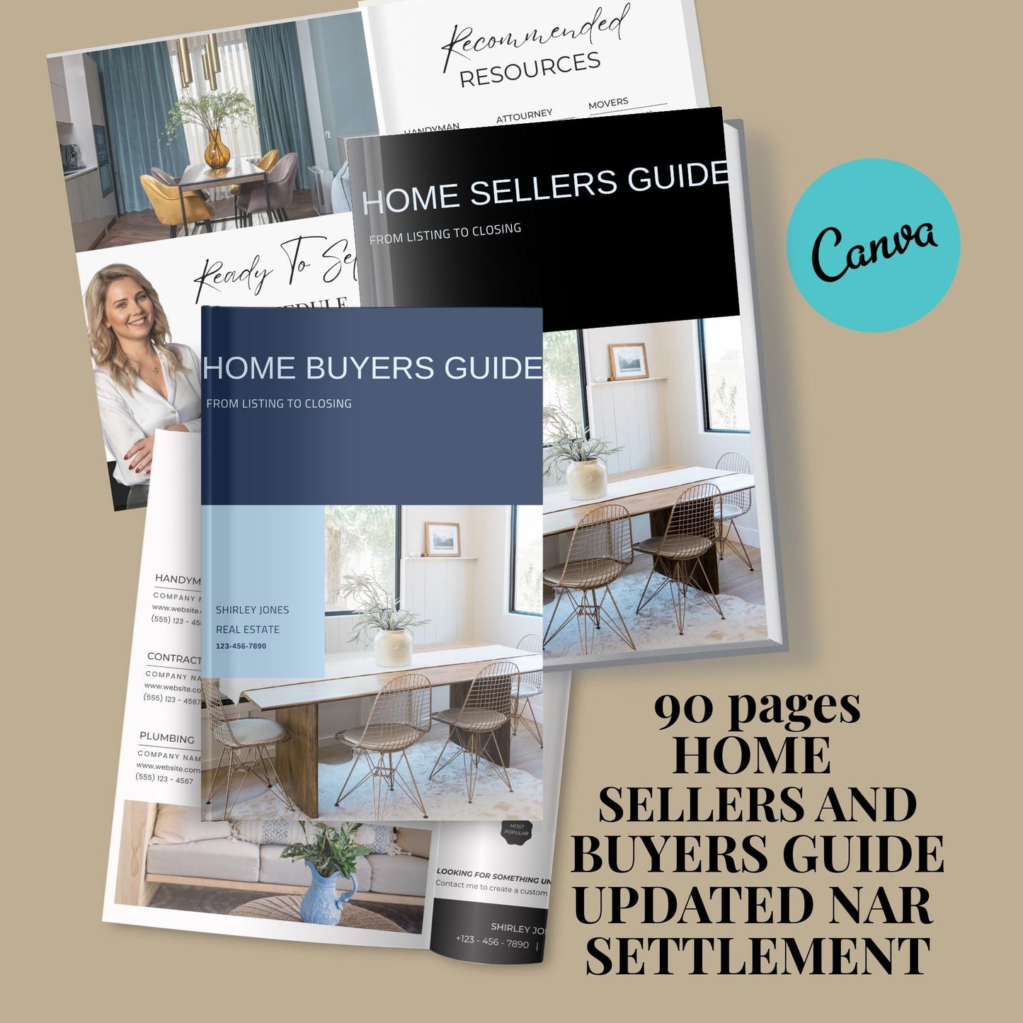 Buyer And Seller Home Guide Template Updated With Nar Settlement, Real Estate Marketing, Home Seller Buyer Process, Listing Presentation