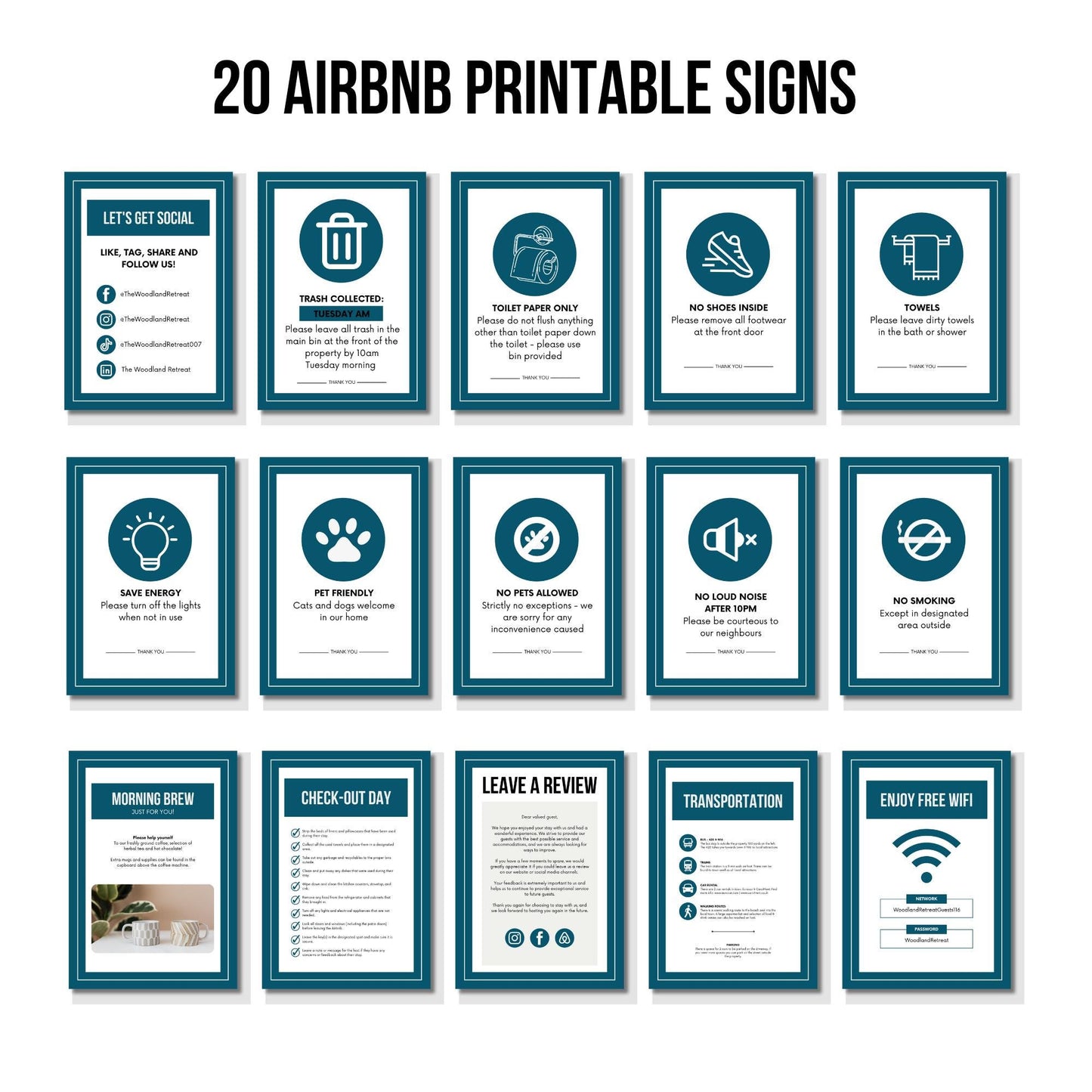 Ultimate Airbnb Bundle Pack Template Guide to Airbnb, 20 Airbnb Printable signs Host Welcome Pack Host Checklist manage your Airbnb remotely