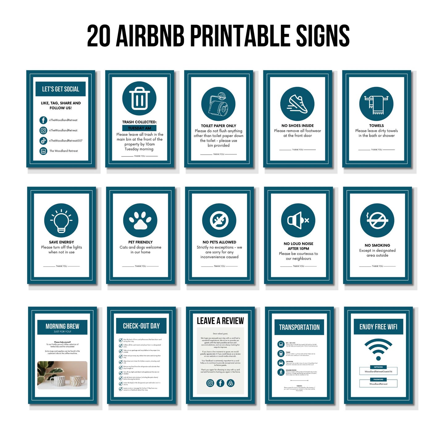Airbnb Bundle Pack Template Guide to Airbnb, 20 Airbnb Printable signs Host Welcome Pack Host Checklist manage your Airbnb remotely