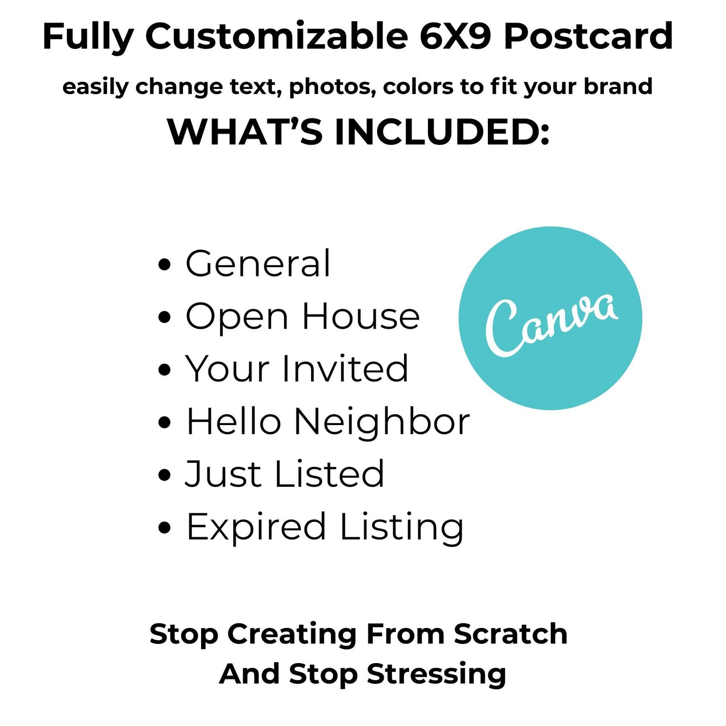 Jumbo 6x9 Realtor Agent Postcard Template Vivid Earth tone,  Canva editable Postcards, Just Listed, Hello Neighbor, Open House, Lead Magnet