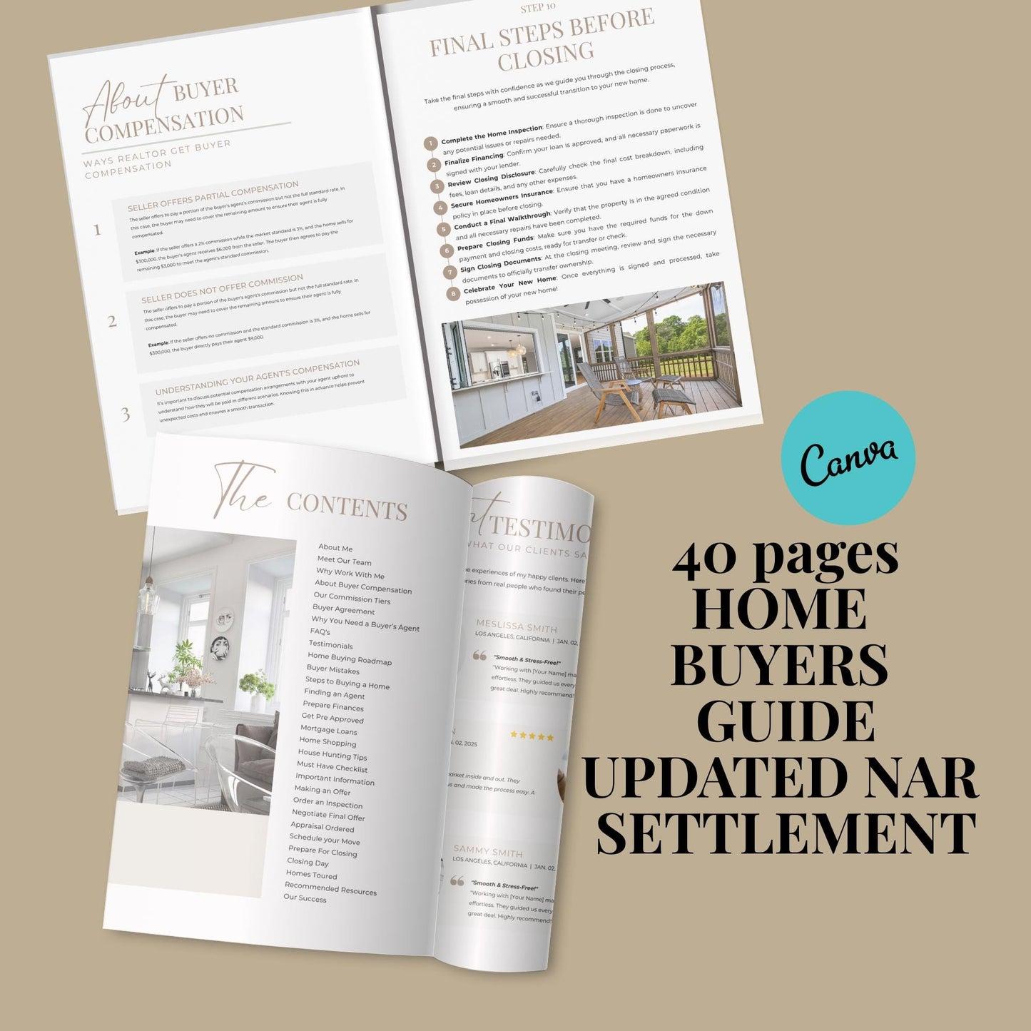 Home Buyer And Seller Guide Template Updated With Nar Settlement, Real Estate Marketing, Home Seller Process, Listing Presentation