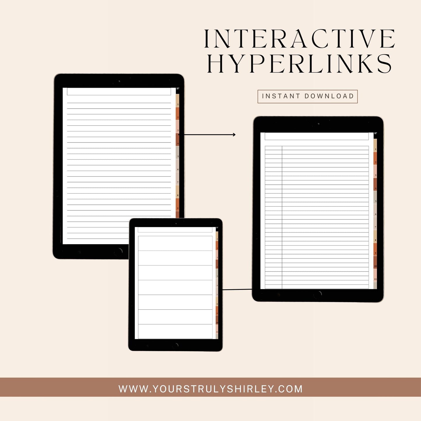 Digital Notebook Planner Hyperlinked GoodNotes Template | Reusable Blank Pages, To-Do Lists, Habit Tracker, Aesthetic PDF for iPad & Tablet"