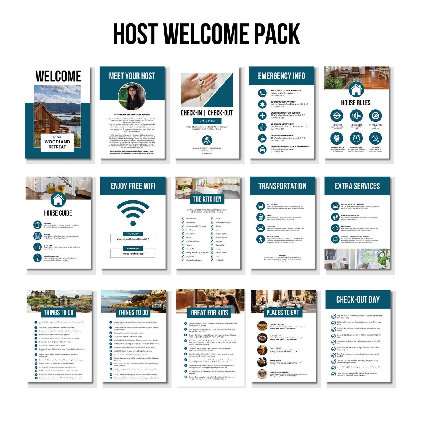 Airbnb Bundle Pack Template Guide to Airbnb, 20 Airbnb Printable signs Host Welcome Pack Host Checklist manage your Airbnb remotely